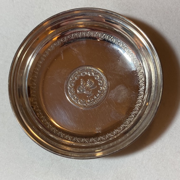 SET OF 2 STERLING SILVER ANTIQUE OTTOMAN COIN DISH - Picture 2 of 6